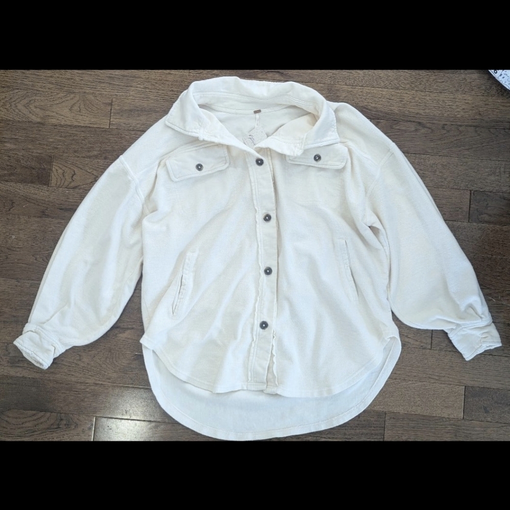 Free People Ruby Fleece Button Down Shacket NWT S… - image 1